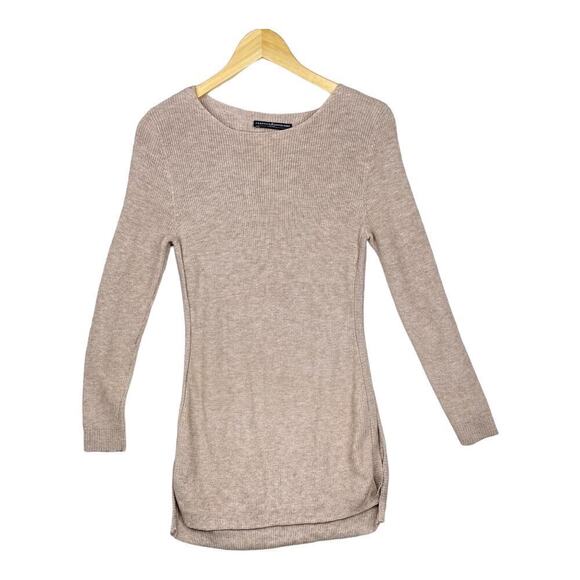 Pruivian Connection Light Brown Cable Knit Tunic Sweater Dress Women’s Size XS - Picture 1 of 6